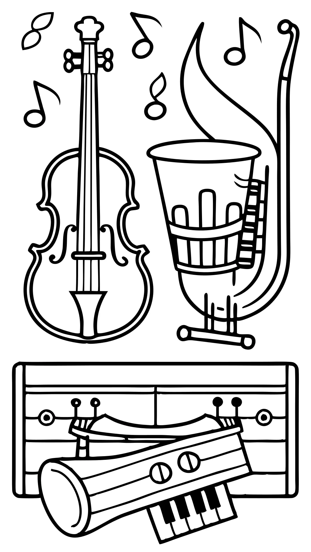 musical instruments coloring pages